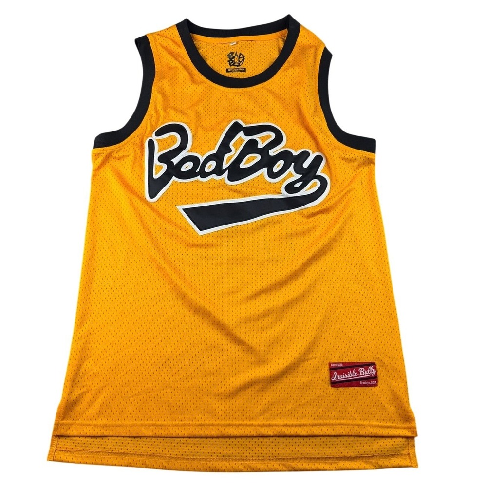 Invisible Bully Tank Men M Yellow Bad Boy Biggie Smalls 72 Basketball Hip Hop